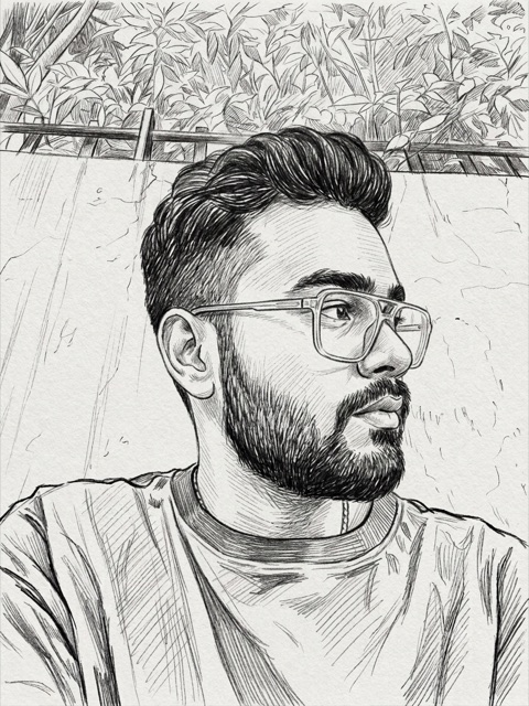 Pencil sketch portrait of Akshay